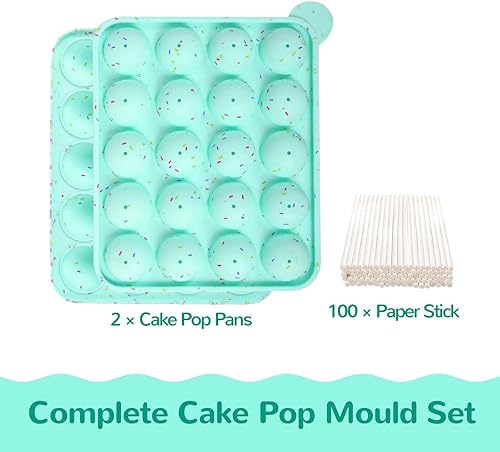 Erlsig Moules à cake pop, 100 bâtonnets en silicone avec support pour sucettes, bonbons, gumdrop et gelée Bleu glacé - Nail Gallerys