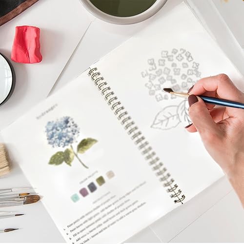 Glvomazty Cahier d’exercices d’Aquarelle, Livre de coloriage à l’Aquarelle avec Pinceaux et 12 Couleurs pour Enfants et Adultes, Peinture à l’Aquarelle pour Débutants - Nail Gallerys