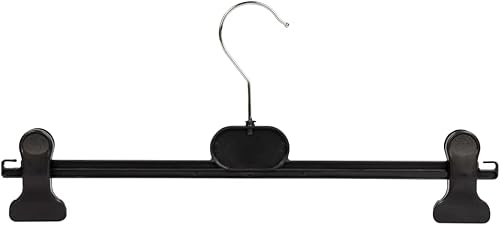 Lot de 10 cintres en plastique - 40 cm - Pinces caoutchoutées antidérapantes et réglables - Crochet rotatif à 360° - Peu encombrant - Nail Gallerys