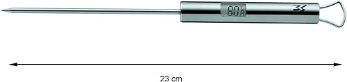 WMF Profi Plus Thermomètre de Cuisine numérique 23 cm avec écran LCD en Acier Inoxydable Cromargan résistant à la Chaleur jusqu'à 200 °C - Nail Gallerys