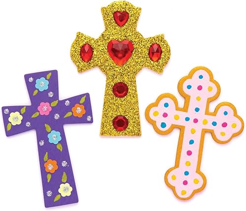 Baker Ross Aimants en forme de croix à décorer (Lot de 10) - Loisirs créatifs de Pâques pour enfants - Nail Gallerys