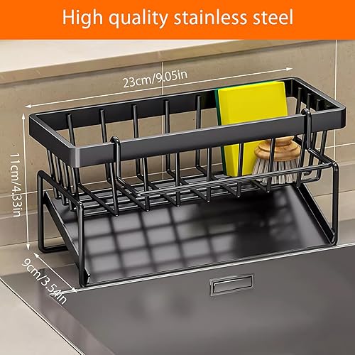 HENGBIRD Organisateur d'évier en Acier Inoxydable Organisateur evier Rangement sous evier Auto Drain Convient pour Porte Eponge evier Cuisine Rangement et Organisation de Cuisine Organisateur evier - Nail Gallerys