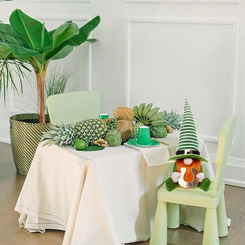 MISOYER Peluche Gnomes de la Saint-Patrick, décoration de la Saint-Patrick,St Patricks Leprechaun Shamrock Décor de Plateau Irlandais Nain sans Visage - Shamrock – Figurines de Collection Tomte - Nail Gallerys