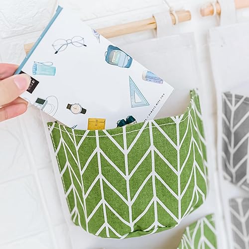 3 Pièces Tenture Sac De Rangement, 3 Couches Sac Suspendu, Imperméable Poche Organisateur, Sacs Rangement Coton Lin pour Chambre à Coucher Salle De Bains Cuisine Bureau Garde-Robe Tringle - Nail Gallerys