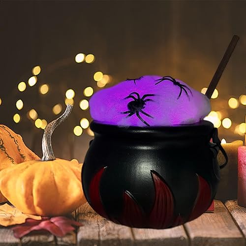 Chaudron De Sorcières, Grand Chaudron De Sorcières Extérieur Pour Décoration D'Halloween, Pot D'agitation De baguettes Magique D'araignée Aux Couleurs Changeantes, Seau À Bonbons,Décorations Sorcières - Nail Gallerys