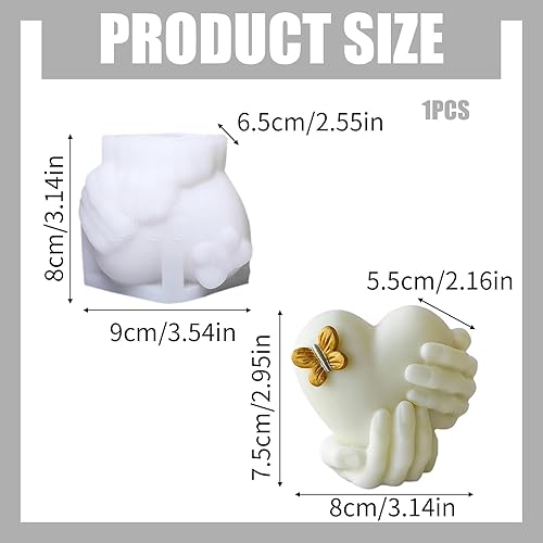 Moules à bougies en forme de cœur en silicone époxy 3D pour la main sur le cœur, moule à savon époxy pour décoration de maison, mariage, Saint-Valentin, fête des mères, cadeaux de fête - Nail Gallerys