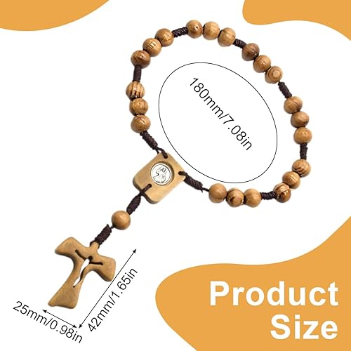 NOPKESV Rosaire en Bois d'olivier croix en coton avec Pochette Rosaire - Nail Gallerys
