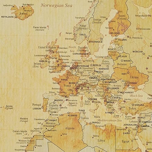 Empire 172143 Poster Mappemonde Vintage [Langue Anglaise] 91,5 x 61 cm - Nail Gallerys