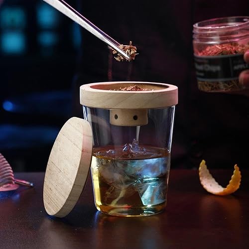 Kit de fumoir à cocktail, kit de fumoir de boisson avec 4 saveurs de copeaux de bois, kit de fumoir à whisky pour infuser, cocktail, cadeau portable pour homme, cadeau pour petit ami, papa, mari - Nail Gallerys