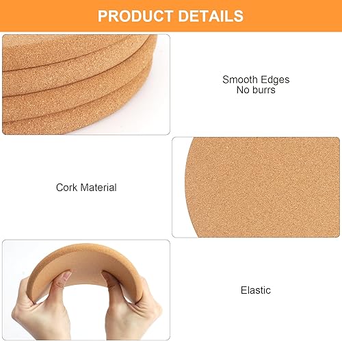 APOMOONS 4 Dessous de Plat en Liège, 19 cm Ronds en Liège Dessous de Plats pour Casseroles, Plats à Gratin et Poêles - Nail Gallerys