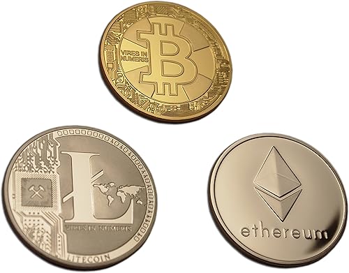 Eillwin Lot de pièces de monnaie rare cryptomonnaie Bitcoin+Litecoin+Ethereum et cadeau à collectionner - Nail Gallerys