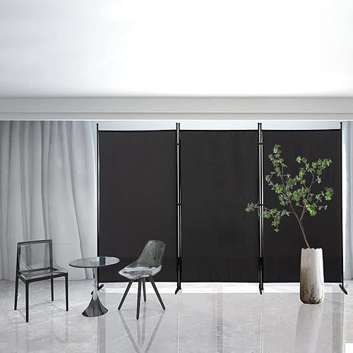 Mingone Paravent de séparation intérieur jardin mur espagnol balcon brise-vue paravent en tissu 3 pièces pour bureau 260 x 180 cm Grand anthracite - Nail Gallerys