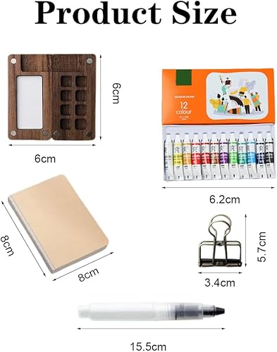CEWROM Lot de palettes de croquis portable - Mini aquarelle - Kit d'aquarelle - Pour artiste de poche - Pour les artistes, les étudiants (8 grilles) - Nail Gallerys