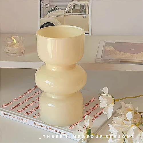 JSPYFITS Vase à fleurs hydroponique en verre coloré à 3 bulles, style Funky, décoration de table pour maison/bureau/mariage/fête, 18 cm, vert foncé - Nail Gallerys