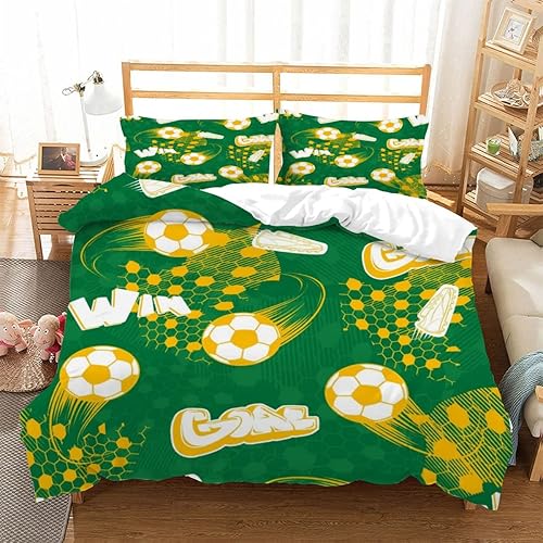 SABUNU Housse de Couette 140x200 Enfant Foot Noir Et Blanc 3 Pièces Parure De Lit 1 Personnes en Microfibre avec Fermeture Éclair Football De Griffonnage avec 2 Taie d'oreiller 50x75cm - Nail Gallerys