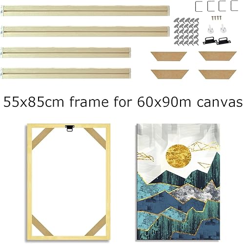 MOHUIED Cadre en Bois 55x85cm for Peinture Diamant sur Toile 60x90cm, Kit de Bricolage, Images et Affiches, Cadre Mural, décor de Bureau et de Maison pour Peintures - Nail Gallerys