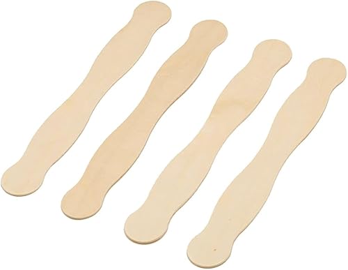 Dropfree Poignées de Ventilateur de 8 Pouces ou Spatule en Bois ou Pack de Mélange de Peinture 100 Bâtonnets de Crème Glacée en Bois Craft Wave pour Kit de Fournitures de Bricolage - Nail Gallerys