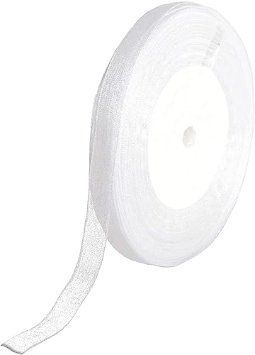 Rouleau de 45 mètres de ruban organza 10mm couleur blanc - Décoration - Mariage - Nail Gallerys