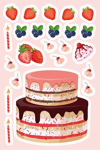 Lot d'autocollants pour gâteau d'anniversaire, gâteau d'anniversaire, cadeau de fête, cadeau d'anniversaire fait maison - Nail Gallerys