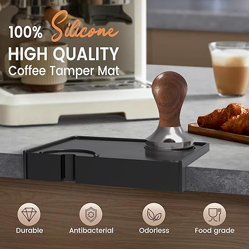 Yoassi Tapis de Tamper à Café en Silicone Supérieur Antidérapant, Accessoires Essentiels Poudre Café pour Barista, Cuisne - Nail Gallerys
