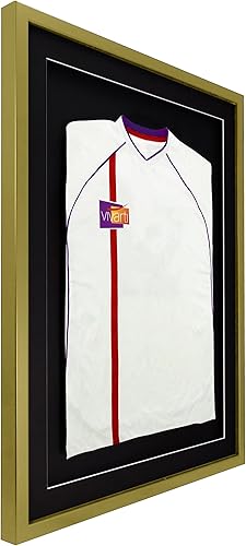 Vivarti Cadre 3D à monter soi-même pour maillot de sport avec cadre doré (adulte, 60 x 80 cm, cadre doré, passe-partout noir, dos noir) - Nail Gallerys