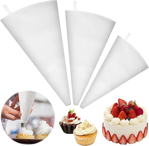 3 Pièces Poche a Douille Reutilisable, 45/40/35 cm Poches à Douille Professionelles, Poche a Douille Patisserie, Réutilisable à Douille pour Deco Gateau, Cupcake, Muffins, Pâtisserie Sucre Fondant - Nail Gallerys