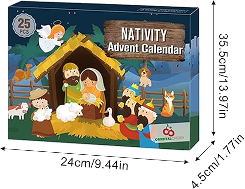 Calendrier de L'Avent de la Nativité 2024, Figurines de Scène de Crèche de 25 Jours, Calendrier du Compte À Rebours de Noël, Calendrier de L'Avent Traditionnel Little-People, pour -nts et Adultes - Nail Gallerys