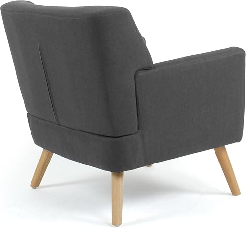 IDMarket - Fauteuil scandinave LIV en Tissu Gris Anthracite - Nail Gallerys