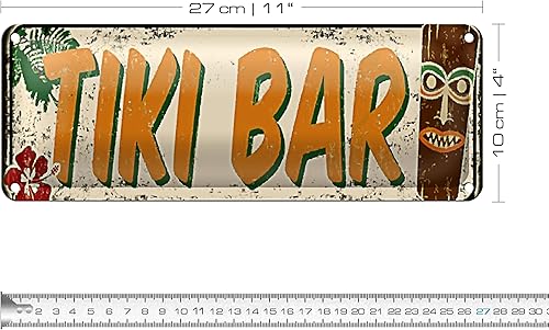 Tiki Bar vintage | Plaque en métal | Décoration rétro | 10 x 27 cm - Nail Gallerys
