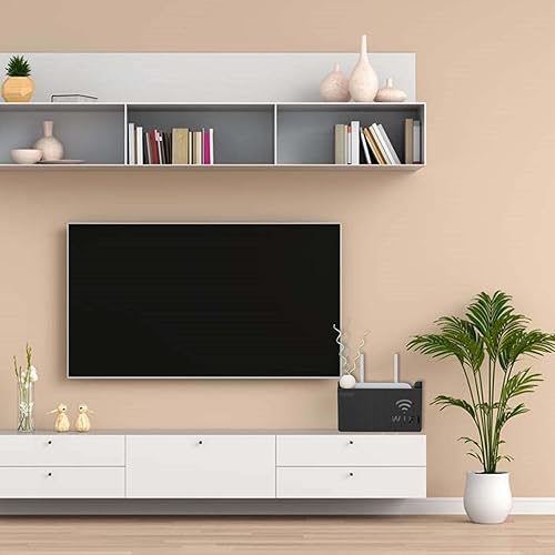 MisFun Boîte de Rangement Murale pour Routeur WiFi des CâBles, Support Mural, Étagère Flottante, WiFi Support Box, Noir Décoratif Flottant Rack, pour Le Bureau à Domiciler Décor Murale - Nail Gallerys