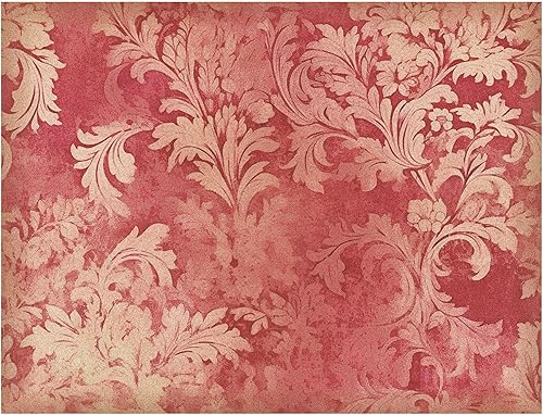 Papier de riz Damassé Bordeaux, 20 x 26,6cm (6pc) - 6 motifs pour Scrapbooking, Cartes, Artisanat, Découpage par CRAFT KREATIVELY - Nail Gallerys