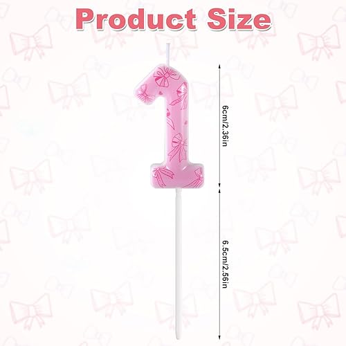 Bougie d'Anniversaire à Noud Rose, Élégante Bougie Chiffrée Thème Noud Topper pour Gâteau d'Anniversaire pour Femmes Filles Fêtes Thème Princesse Mariage Décoration (Chiffre 9) - Nail Gallerys
