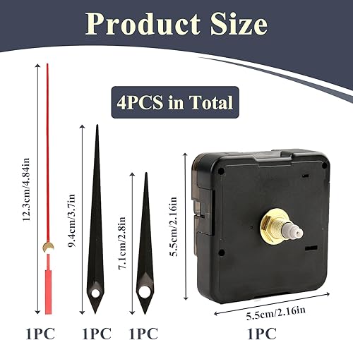Mécanisme Horloge Murale, Mecanisme Horloge Silencieux Kit, Complet avec Axe 15mm, Mecanisme Horloge Pile Quartz, Mécanisme pour Création et Réparation d'Horloges Murales, Précision et Silence - Nail Gallerys