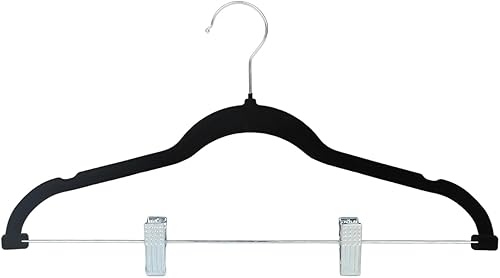 SVITA Lot de 10 cintres avec clips et housse en velours noir - Nail Gallerys