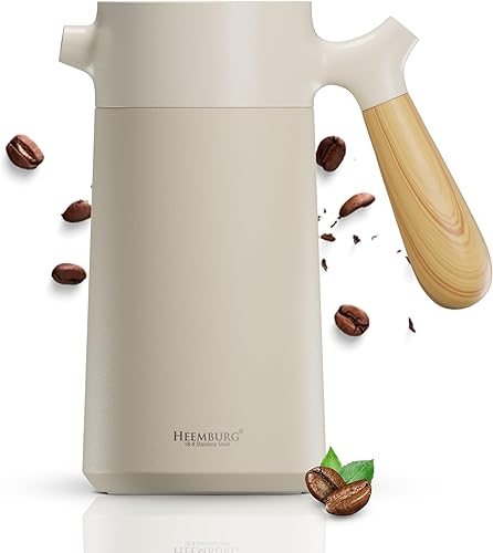 HEEMBURG Cafetière à piston French Coffee Press 1 l - Thermos en acier inoxydable de qualité supérieure avec filtre supplémentaire - Cafetière isolée à double paroi pour un café et un thé parfaits - Nail Gallerys