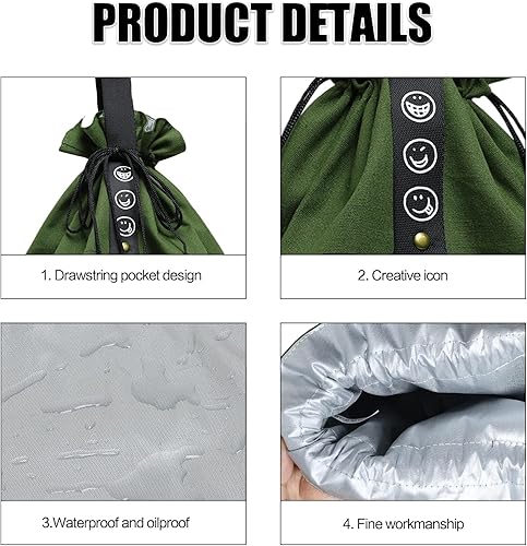 1 Pièce Sac Isotherme Repas, Lunch Bag À Déjeuner Portable, Sac Isotherme Avec Cordon De Serrage- Sac Isotherme Repas Sac Gamelle Travail Pliable, Pour Ecole Bureau Voyage Pique Nique Camping (Vert) - Nail Gallerys