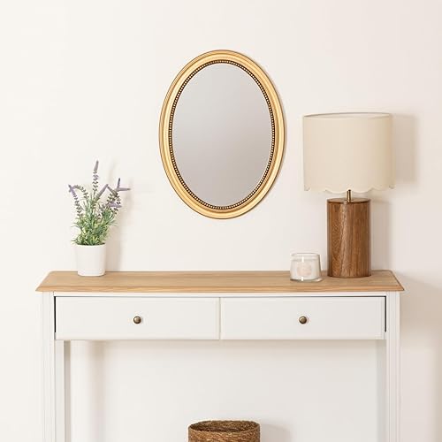 Atmosphera - Miroir Rond moulure Victoria 53x40cm Or - Nail Gallerys