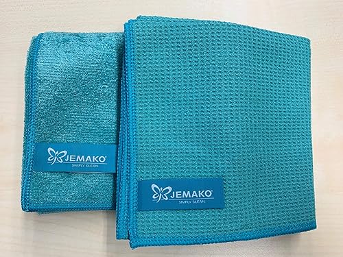 Jemako Lot de 2 Chiffons secs Moyens 45 x 60 cm + Chiffon Professionnel Moyen 40 x 45 cm, Turquoise - Nail Gallerys