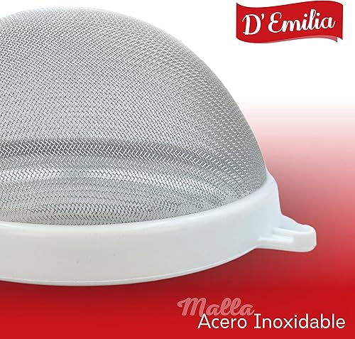 D'Emilia - Passoire en plastique pour cuisine avec maille en acier inoxydable, passoire à mailles fines pour égoutter les légumes, pâtes, riz (16 cm) - Nail Gallerys