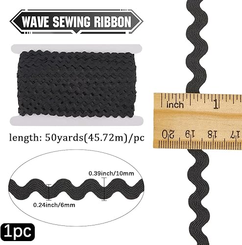 GORGECRAFT Ruban de Dentelle Ondulée en Zigzag de 50mm 6 m Galon Corail en Forme de S pour Travaux Manuels Emballage Cadeau Fête - Nail Gallerys