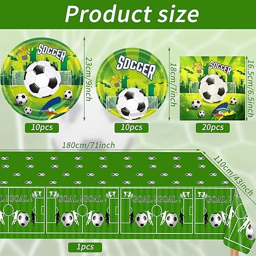 Decoration Assiette Anniversaire Foot Kit,Décorations de Fête de Football,Vaisselle Decoration Anniversaire Set,Fournitures de Fête de Football, Fournitures de Fête d'anniversaire Le Thème du Football - Nail Gallerys