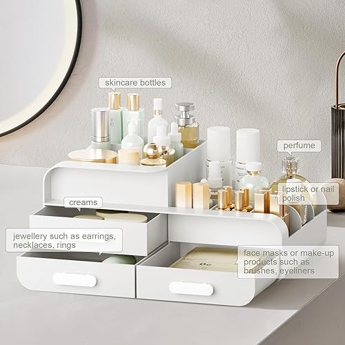 BTGGG Rangement Maquillage, Organisateur Maquillage avec Tiroirs, Coiffeuse Organiseur, Rangement Produit de Beauté, Rangement Salle de Bain, Vert - Nail Gallerys