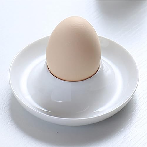 Vastsea 2 Pièces Coquetier en Porcelaine Oeuf Support, Coquetier Blanc Céramique, Le Petit Déjeuner Coquetier Plateau, Convient pour la Cuisson au Restaurant de la Cuisine à Domicile(Blanc, 9x9x2.5) - Nail Gallerys
