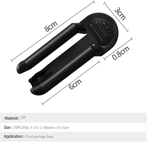 10 Paires Poubelle Pince en Plastique Pratique Clip pour Fixe Sacs Poubelle - Nail Gallerys