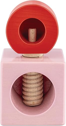 Alessi Twergi ES20 2 - Casse-Noix Design, en Bois de Hêtre, avec Poignée et Corps Colorés, Finition Laquée Brillante, Rose et Rouge - Nail Gallerys