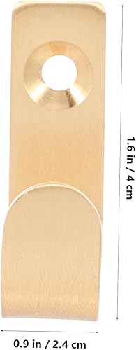 HIAKDOFT 4 Pièces armoire murale crochets dorés pour mur patères murales anciennes pour manteaux crochet de serviette d'or accroche-porte couronne doré Crochets de sac à pour mur laiton - Nail Gallerys