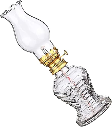 DECHOUS Lampe À Kérosène Vintage Verre Transparent Lanterne À Huile Rétro pour Décoration Intérieure avec Mèche Et Éclairage - Nail Gallerys