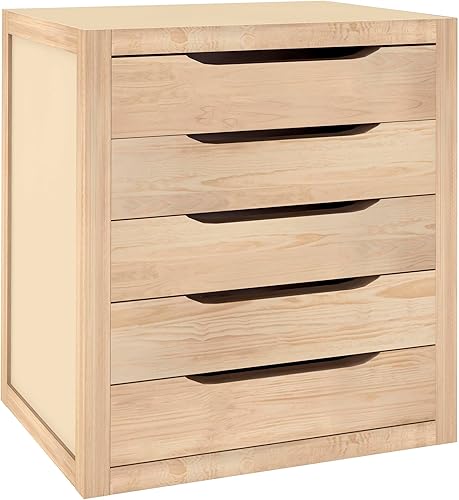ASTIGARRAGA M129371 Chiffonnier en pin Massif Naturel 5 tiroirs - Nail Gallerys