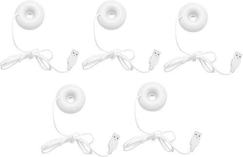 Sxmrmnx 5X Humidificateur USB en Forme de Donuts Blanc pour Le Bureau Mini Humidificateur Portable Creatif Purificateur d'air Blanc - Nail Gallerys