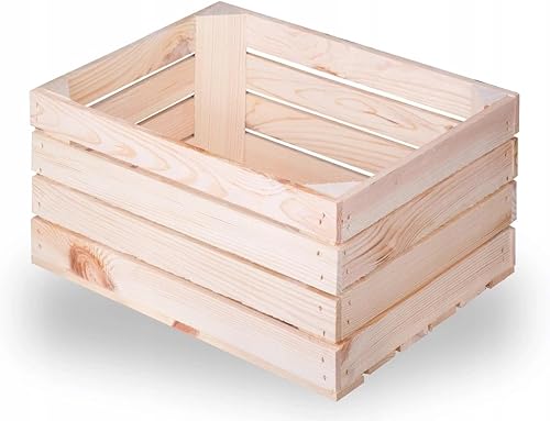Caisse en Bois Polyvalente - Pour Fruits, Vin, Pommes - Naturel - 40 x 30 x 20 cm - Nail Gallerys